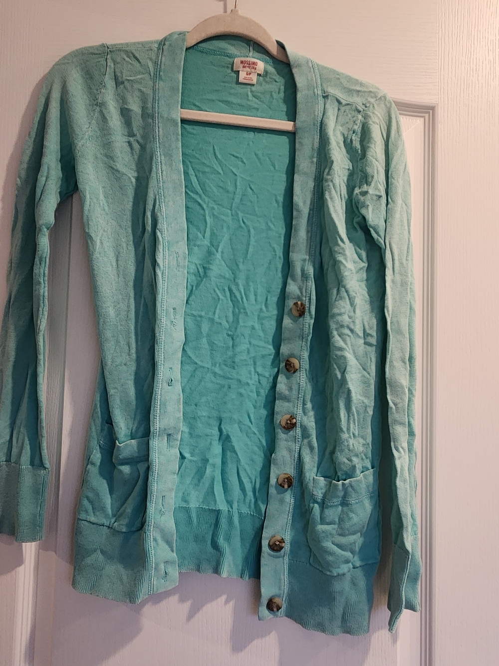 Mossimo Supply Co. Aqua Button-Front Lightweight Cardigan S Euc